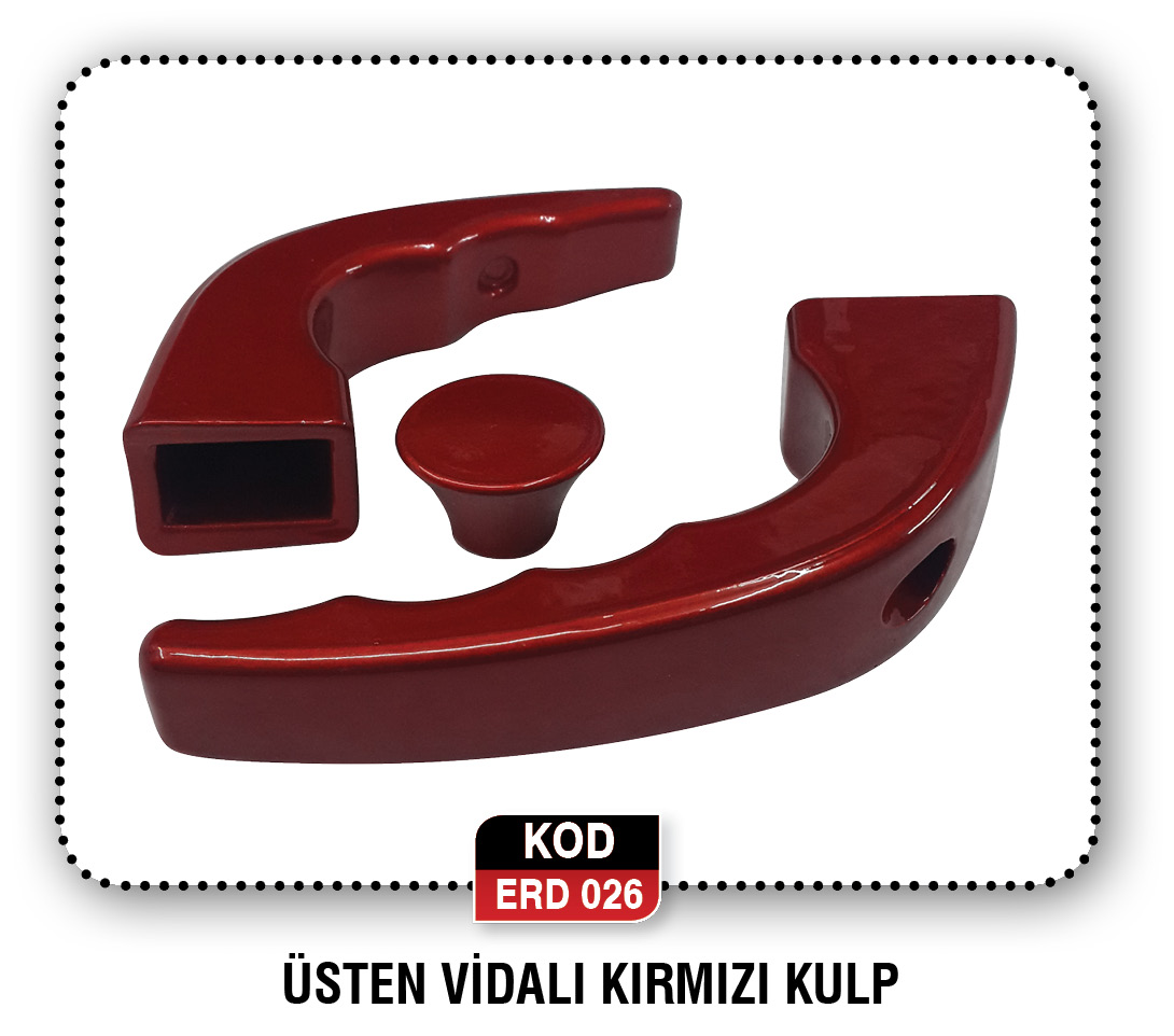 ÜSTEN VİDALI KIRMIZI KULP  ERD 034